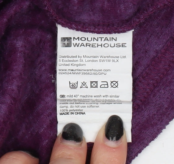 Mountain Warehouse Women's Purple Zip Sweatshirt Size 8