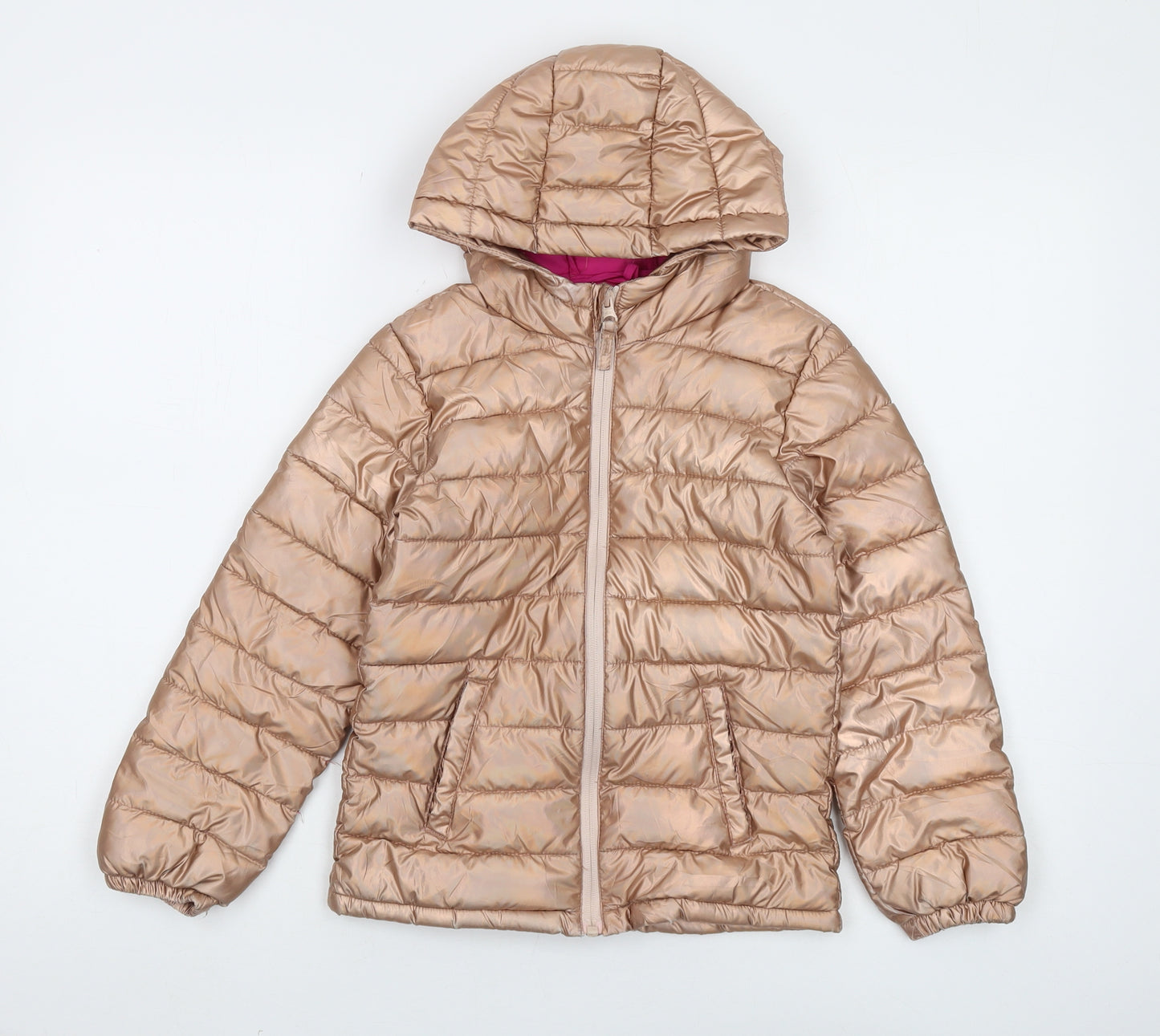 Mountain Warehouse Girls Beige Hooded Puffer Jacket 7-8 Years
