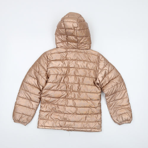 Mountain Warehouse Girls Beige Hooded Puffer Jacket 7-8 Years