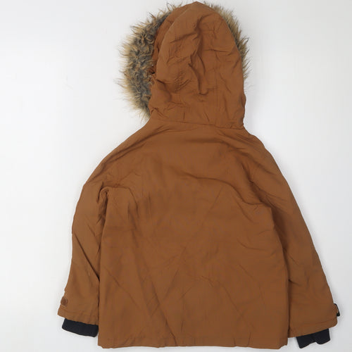 Marks and Spencer Boys Brown Parka Jacket 4-5 Years