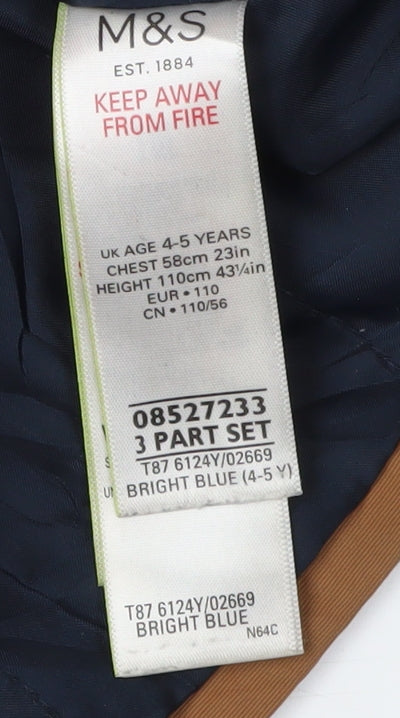 Marks and Spencer Boys Brown Parka Jacket 4-5 Years
