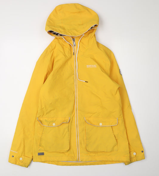 Regatta Women's Yellow Waterproof Hooded Rain Jacket Size 12