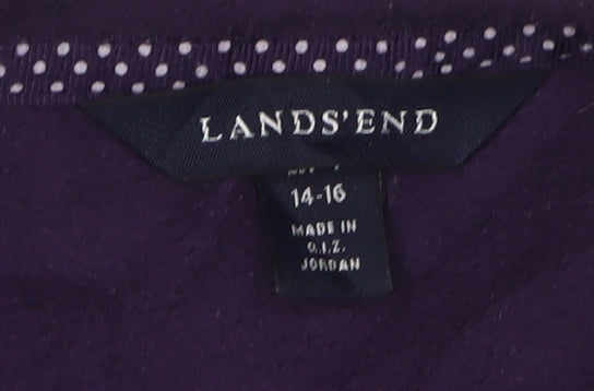 Lands' End Teens Purple Pullover Sweatshirt, Size 16, Casual Wear