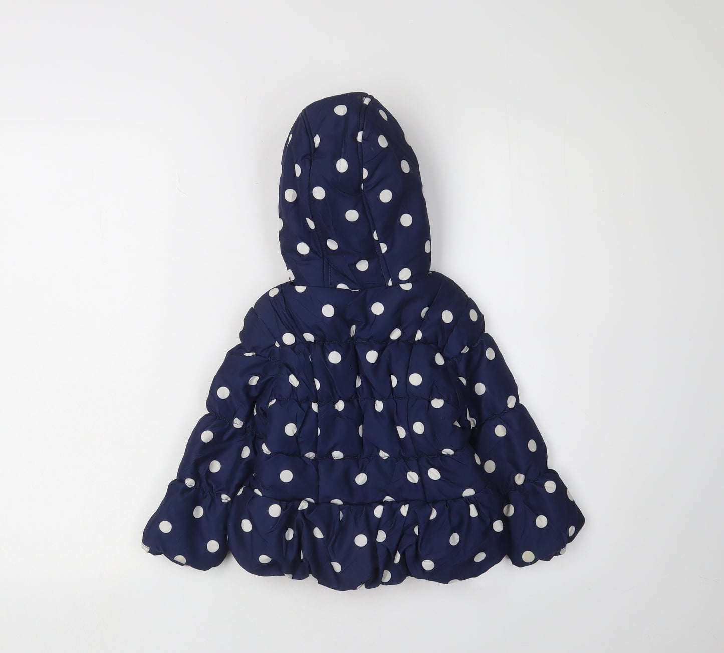 Bluezoo Girls Blue Polka Dot Puffer Jacket 2-3 Years