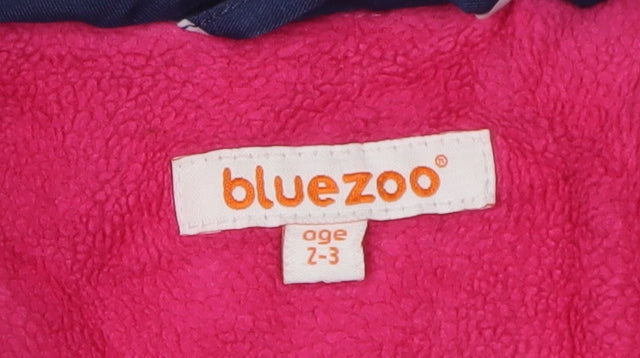 Bluezoo Girls Blue Polka Dot Puffer Jacket 2-3 Years