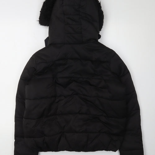 River Island Women's Black Puffer Jacket Size 10