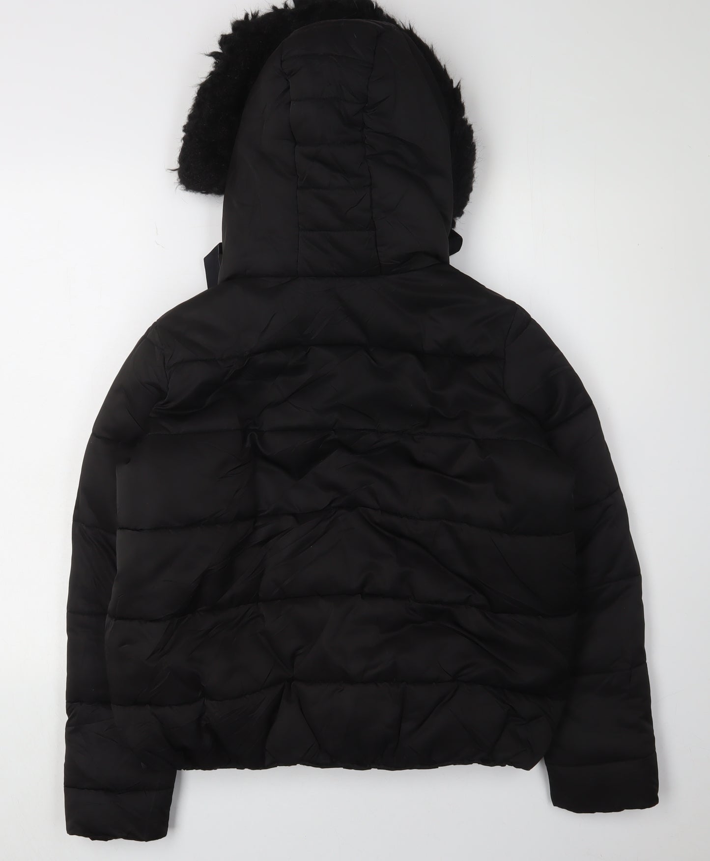 River Island Women's Black Puffer Jacket Size 10