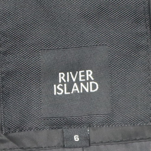 River Island Women's Black Puffer Jacket Size 10