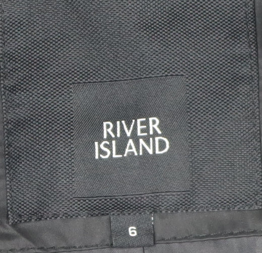 River Island Women's Black Puffer Jacket Size 10