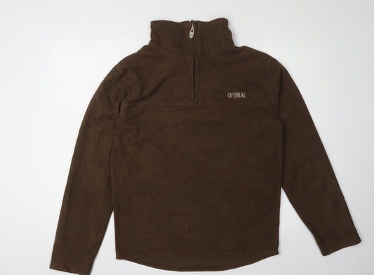 Animal Men's Brown 1/4 Zip Pullover Sweatshirt Size S