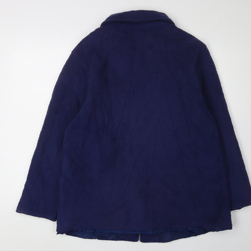 Damart Women's Blue Fleece Button-Up Jacket, Size 16
