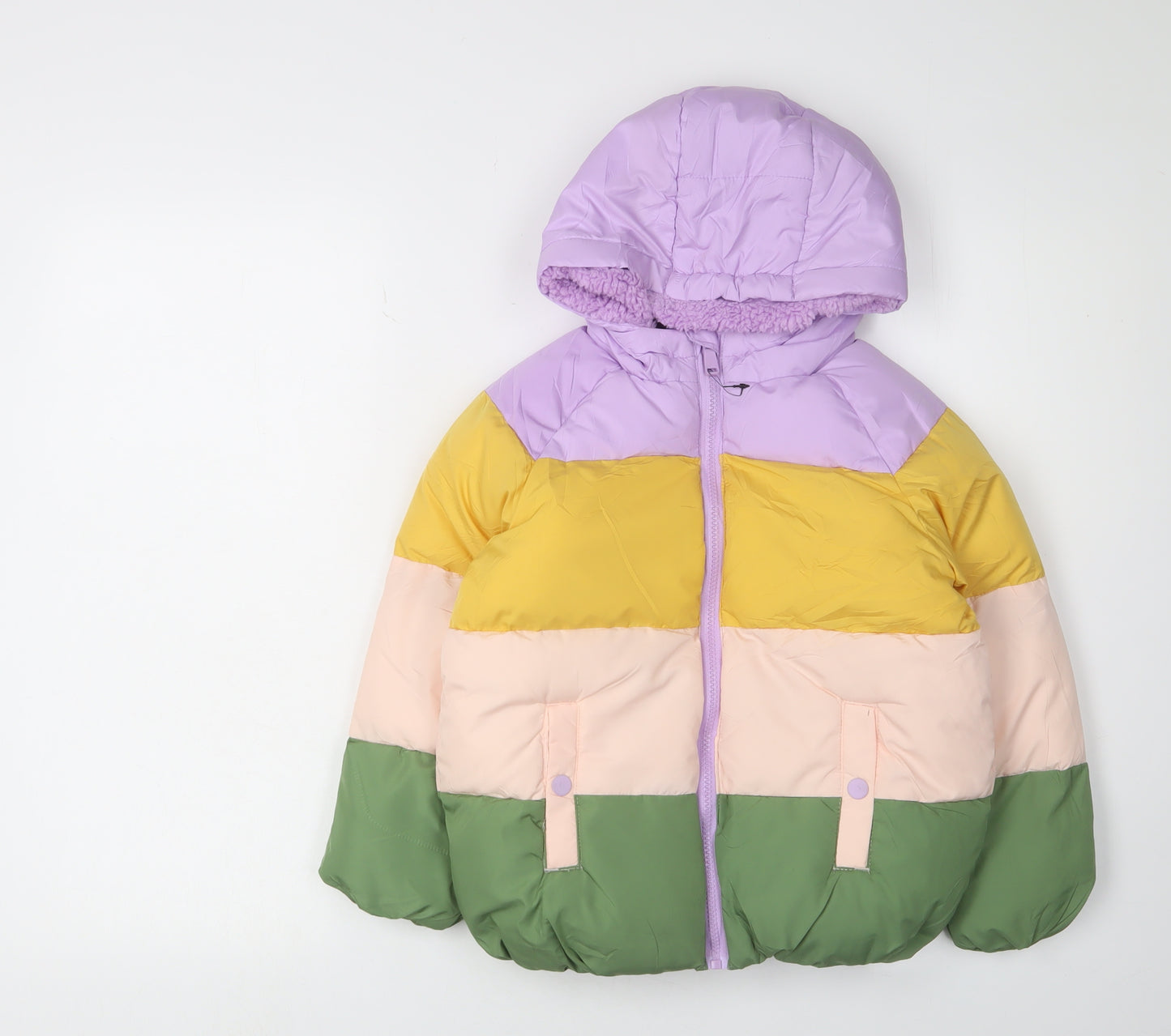 Marks and Spencer Girls Multicoloured Puffer Jacket 6-7 Years