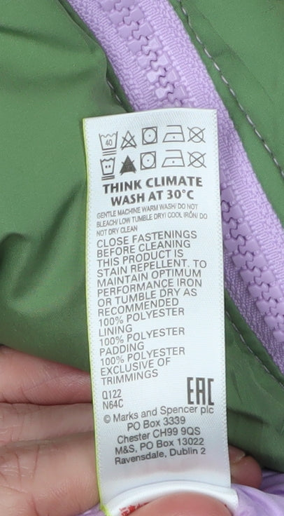 Marks and Spencer Girls Multicoloured Puffer Jacket 6-7 Years