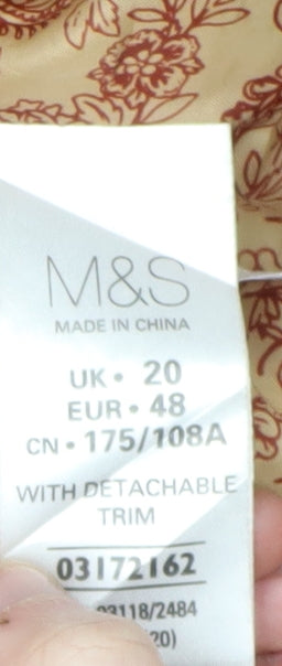 Marks and Spencer Women's Red Puffer Jacket Size 20