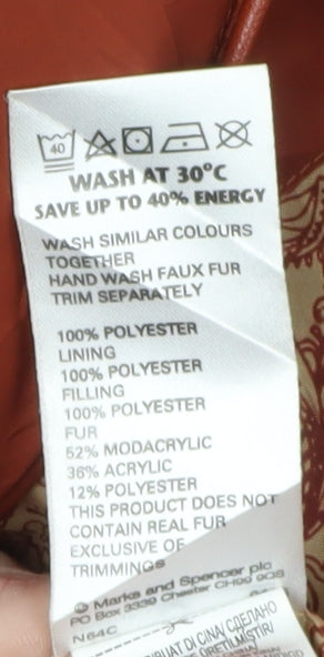 Marks and Spencer Women's Red Puffer Jacket Size 20