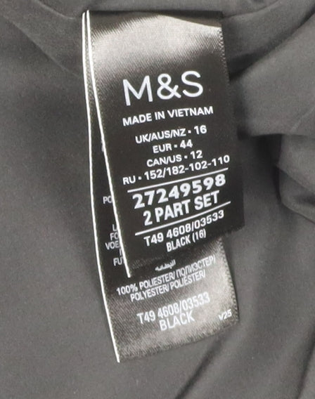 Marks and Spencer Women's Black Puffer Jacket Size 16