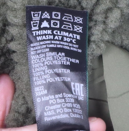 Marks and Spencer Women's Green Puffer Jacket Size 14