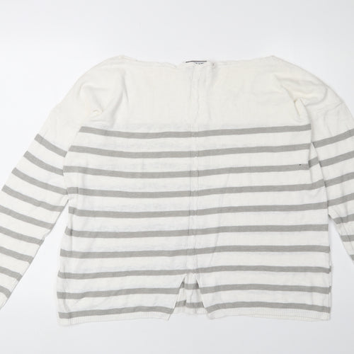 Fatface Women's Grey Striped Pullover Jumper Size 16