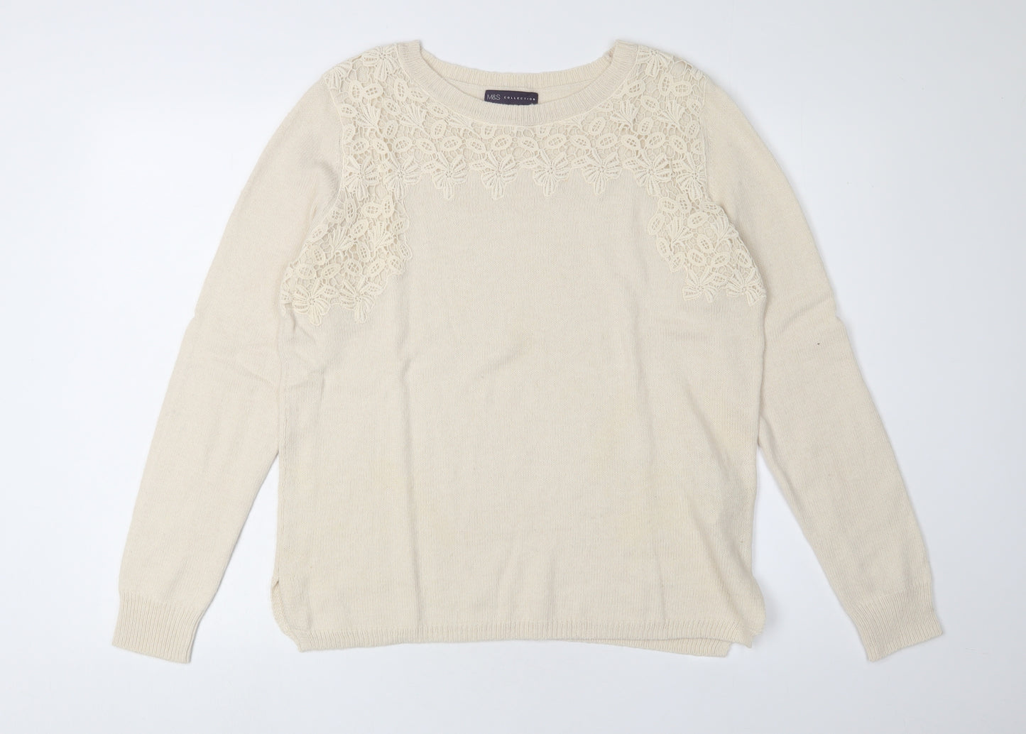 Marks and Spencer Women's Beige Pullover Jumper Size 16