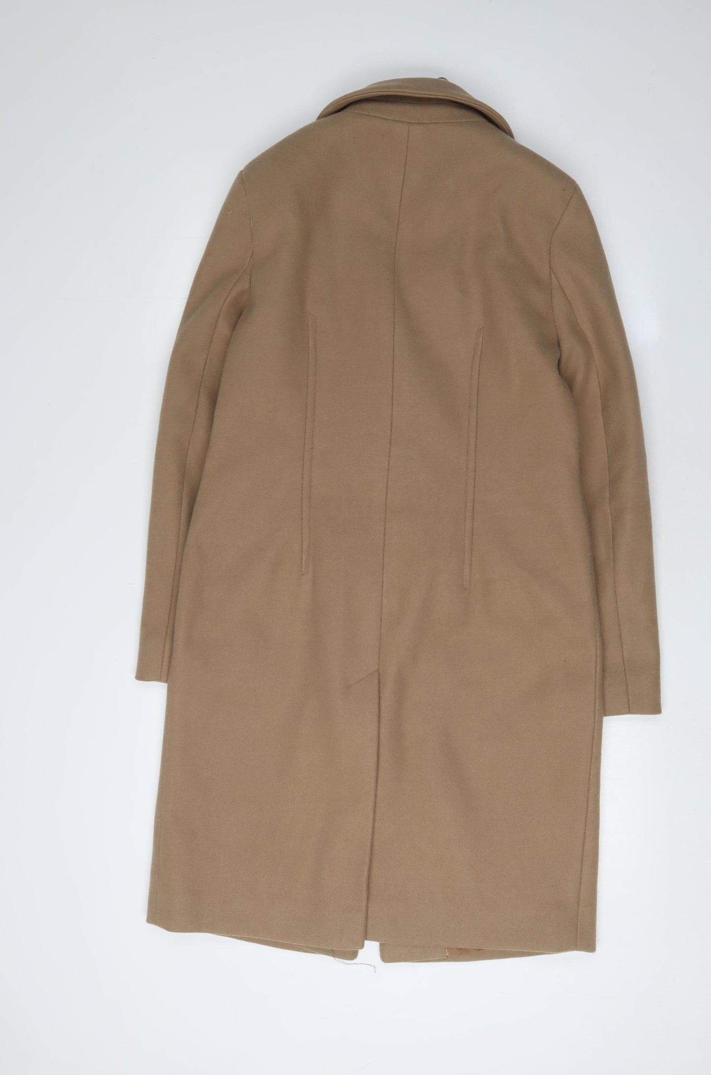Marks and Spencer Women's Beige Mid-Length Overcoat - Size 8