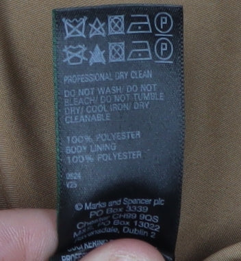 Marks and Spencer Women's Beige Mid-Length Overcoat - Size 8