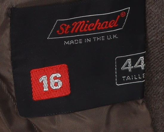 St Michael Women's Brown Blazer, Size 16, Two-Button