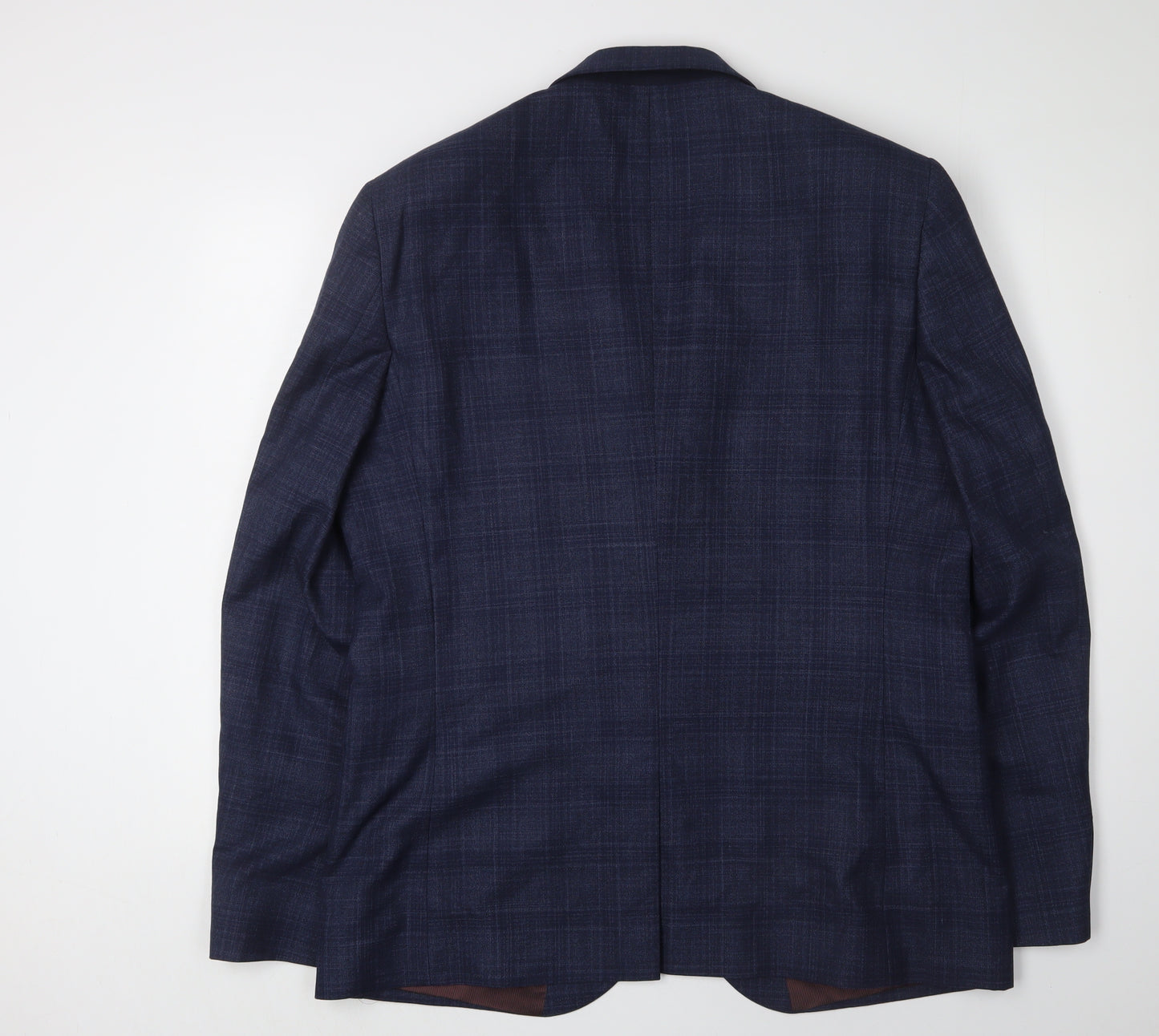 Next Men's Blue Check Blazer, Size 44L, Formal Wear