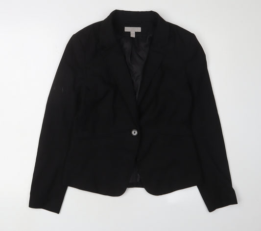 H&M Women's Black Blazer Size 10 Slim Fit Formal