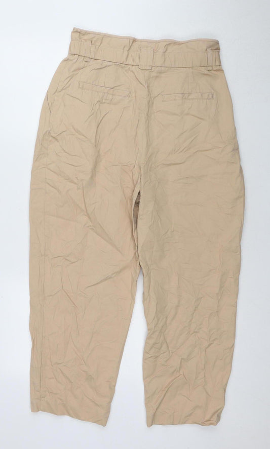 H&M Women's Beige Straight Trousers Size 12 Casual