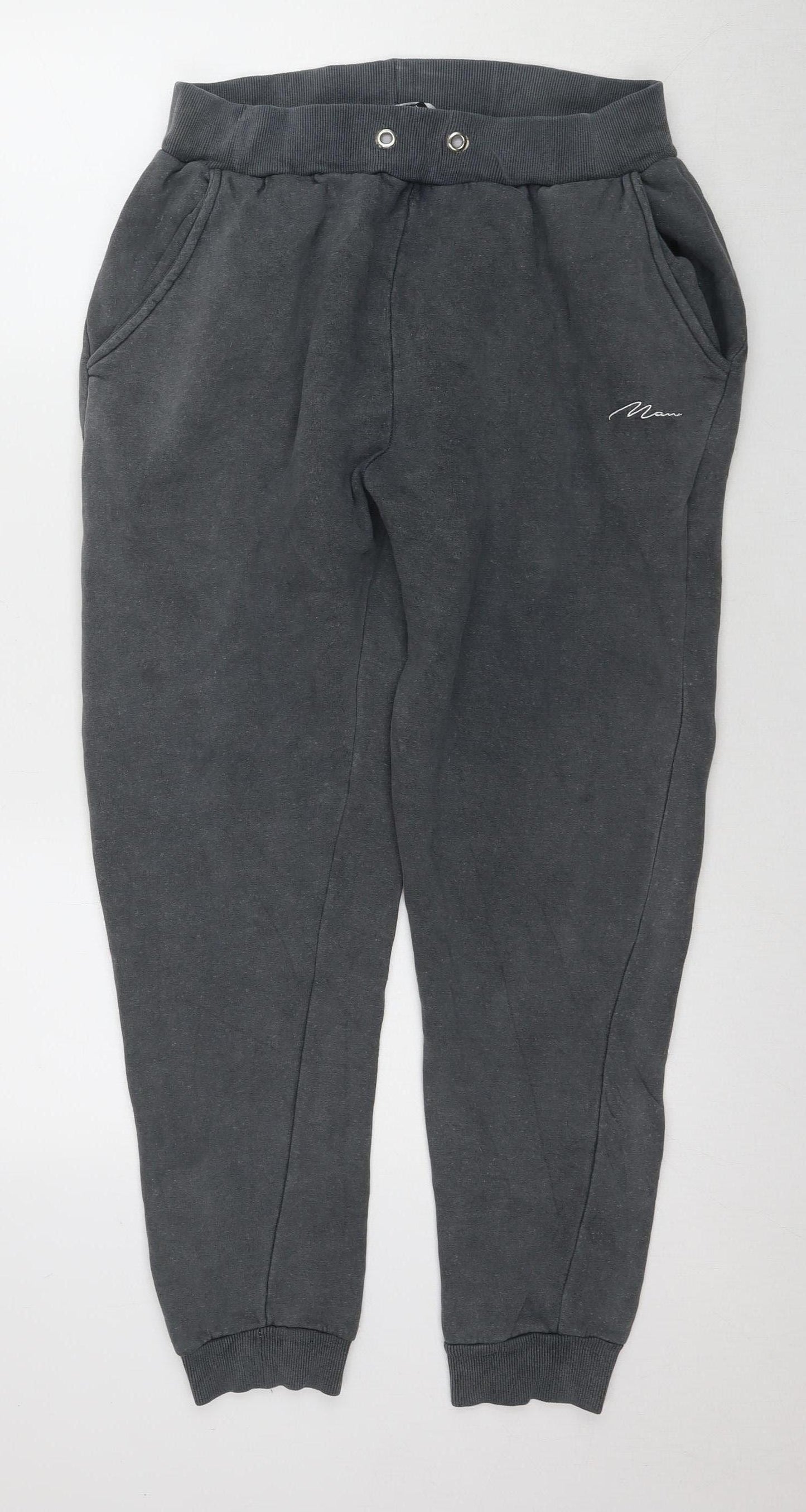 Man XL Grey Men's Jogger Fleece Trousers Elastic Waist
