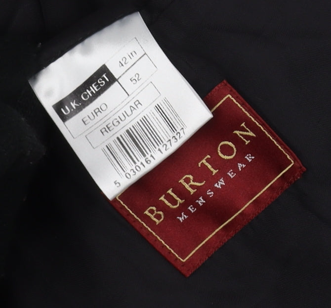 Burton Men's Black Blazer 42R Regular Shawl Lapel