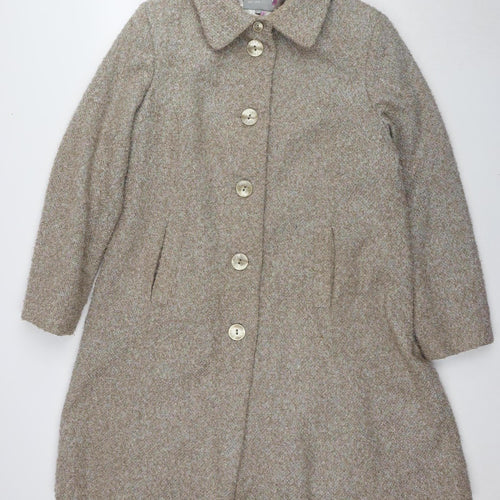 Marks and Spencer Women's Beige Button Mid-Length Coat