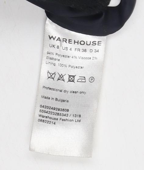 Warehouse Women's Black Military Coat Size 8