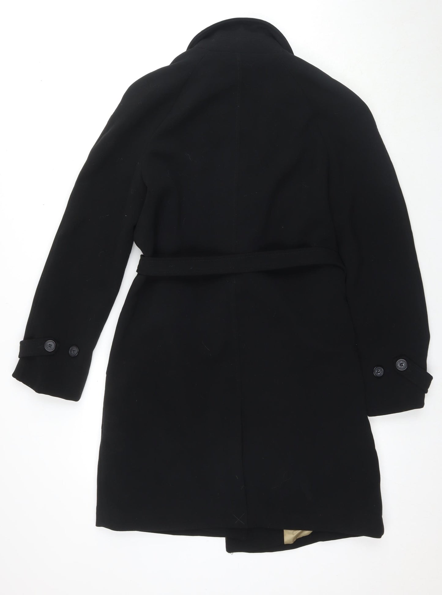 Vero Moda Womens Black Belted Coat Mid-Length Size M
