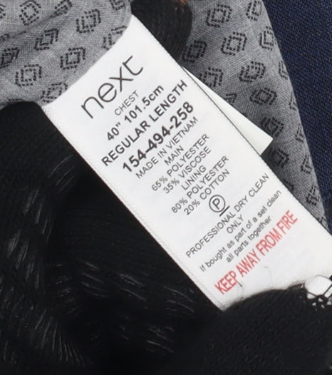 Next Men's Blue Blazer, Regular Fit, Size 40R, Smart Casual