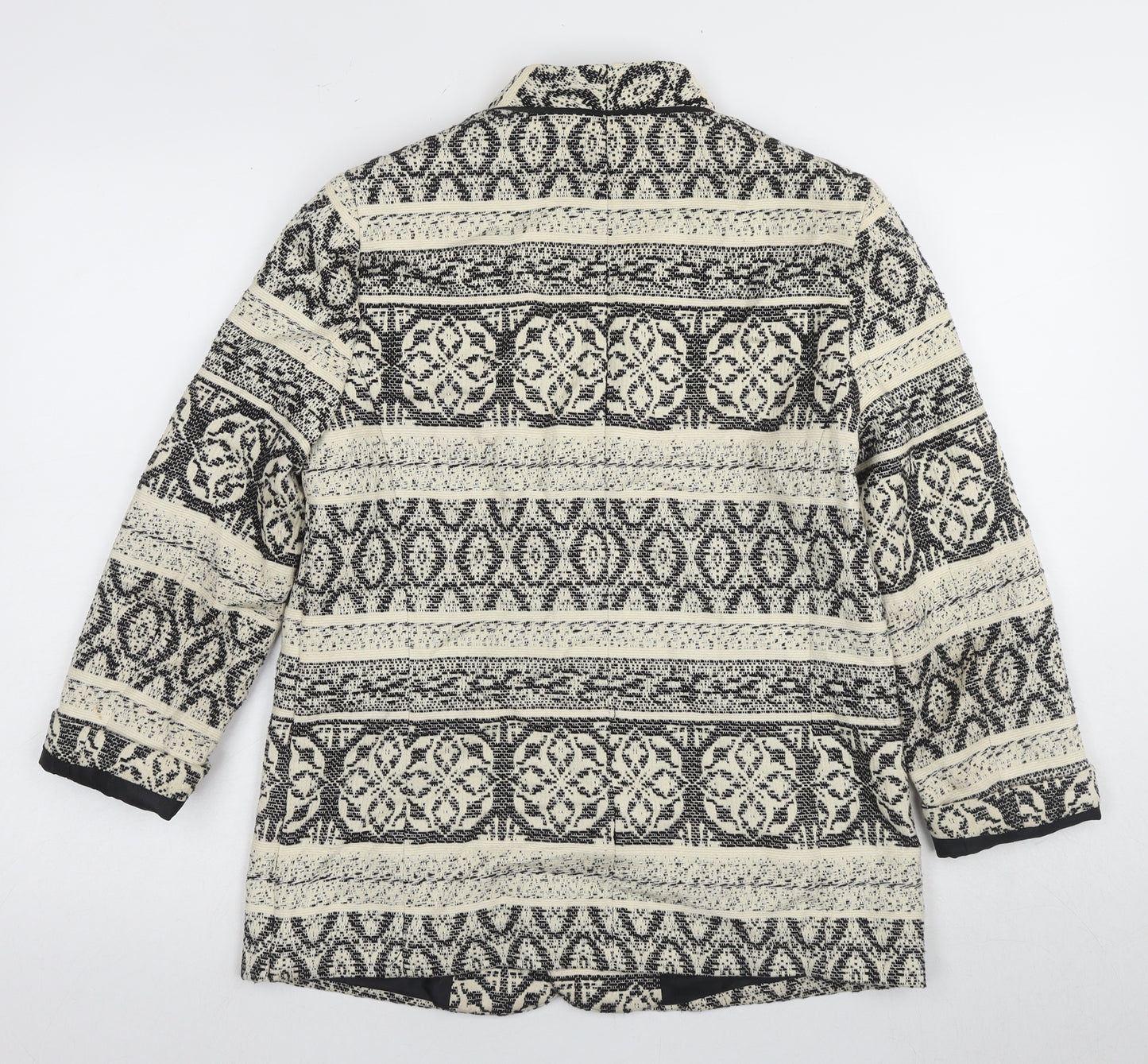 Zara Women's Black & White Geometric Blazer Size 12