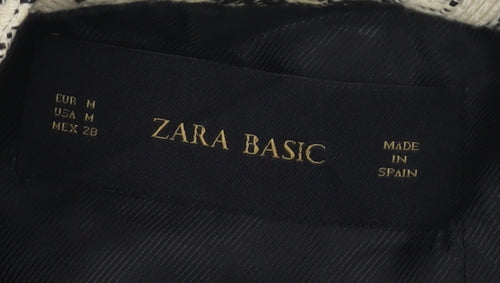 Zara Women's Black & White Geometric Blazer Size 12
