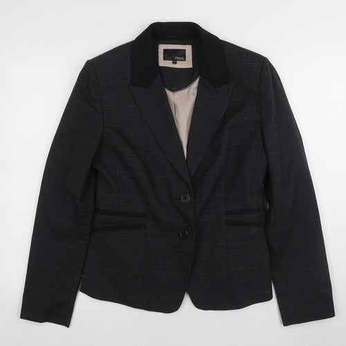 Next Women's Black Checked Blazer, Size 14, Regular Fit