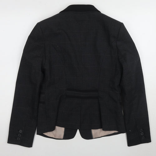 Next Women's Black Checked Blazer, Size 14, Regular Fit