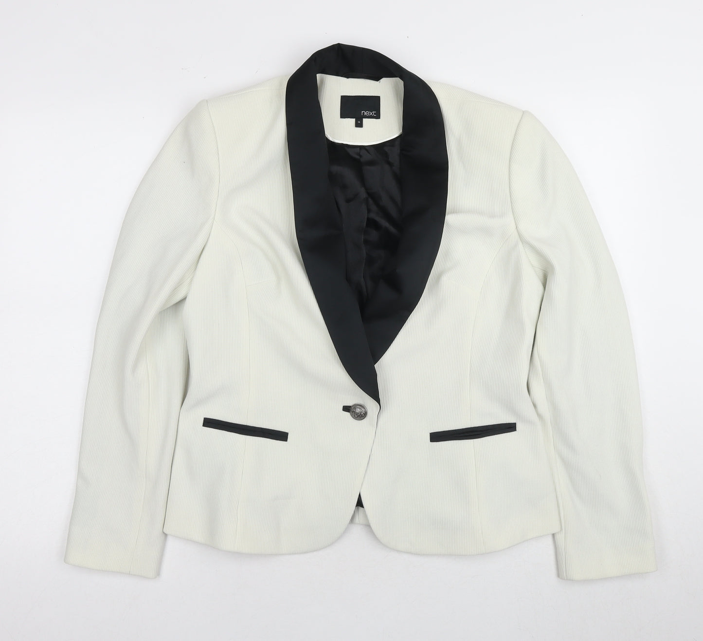 Next Women's White Blazer, Size 14, Elegant Formal Jacket