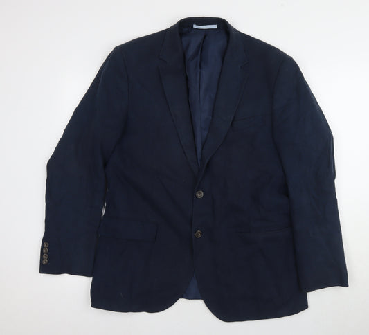 Marks and Spencer Men's Blue Linen Suit Jacket 40R