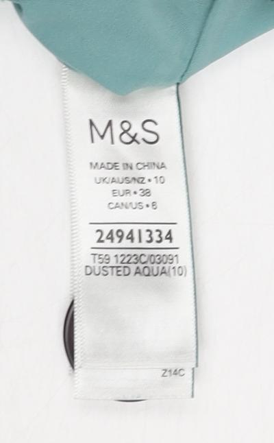 Marks and Spencer Women's Aqua Pea Coat, Size 10, Classic Style