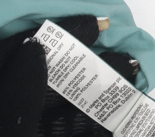 Marks and Spencer Women's Aqua Pea Coat, Size 10, Classic Style