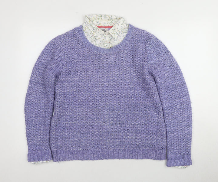 Marks and Spencer Women's Purple Pullover Jumper - Size 12