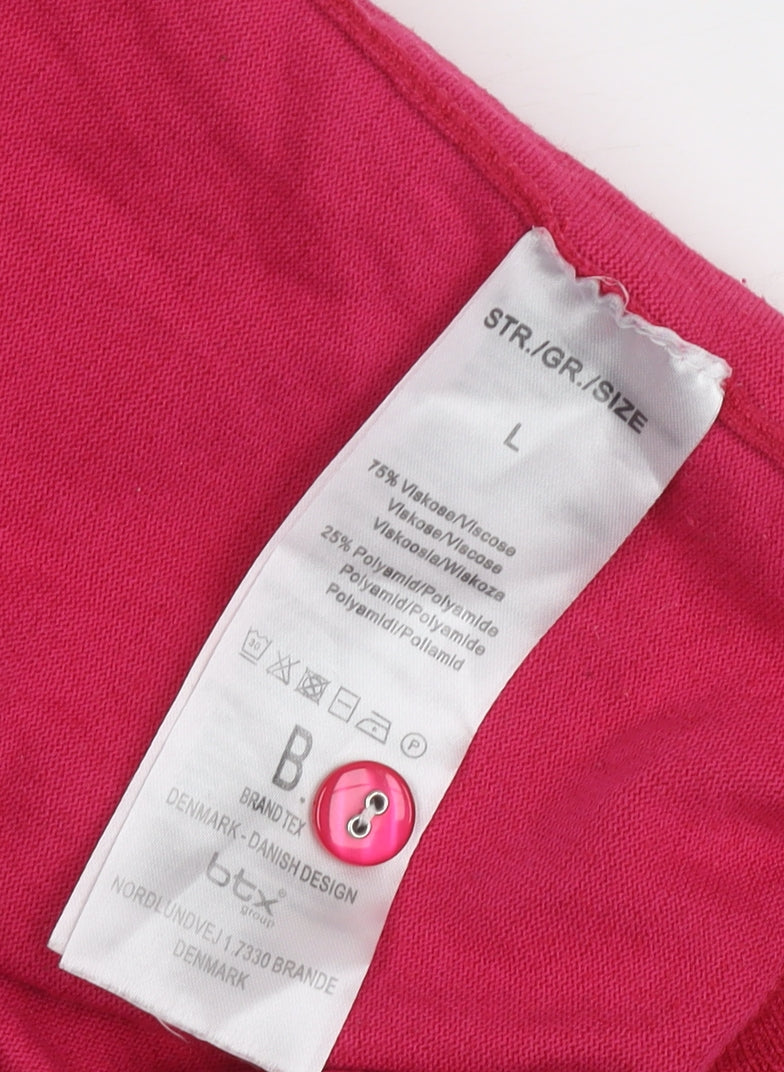 Brand Tex Women's Red Cardigan, L, Button Accent