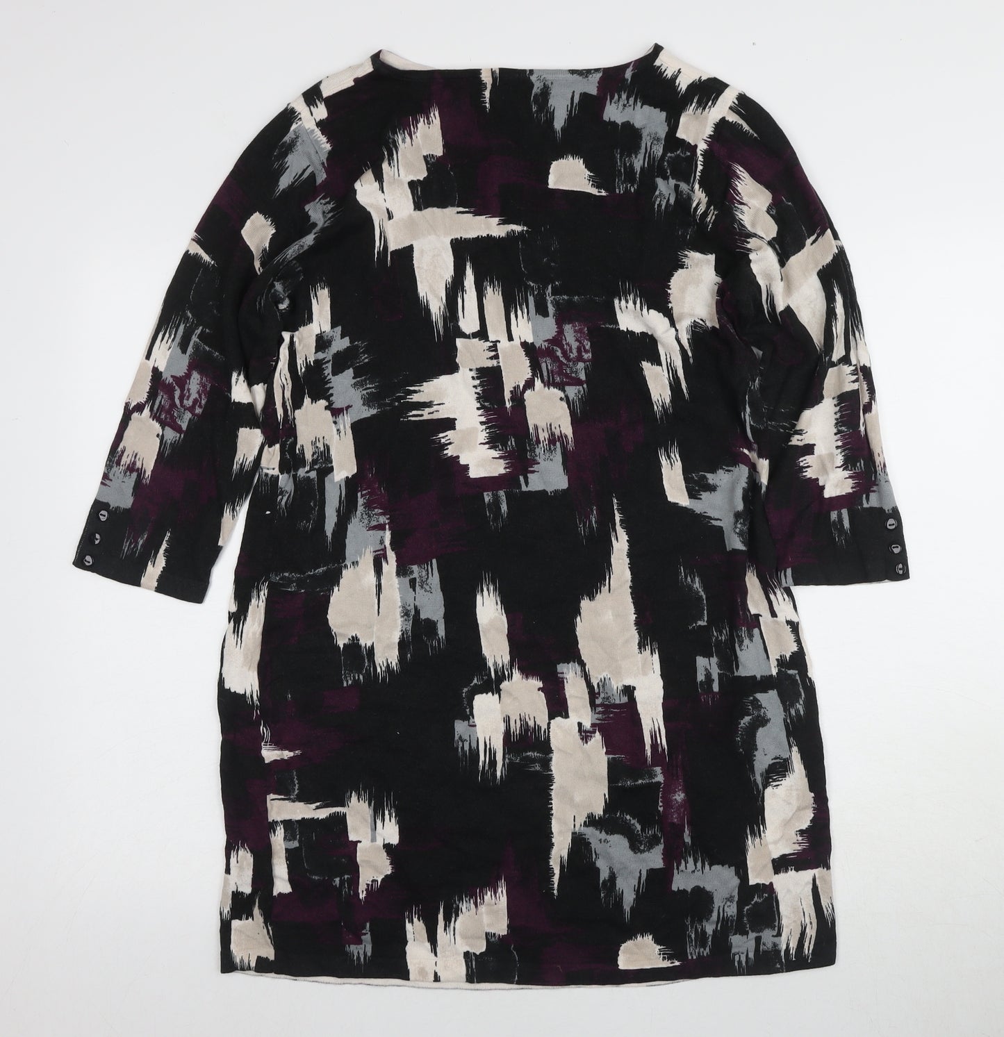 Next Women's Black Geometric Tunic Jumper Size 16