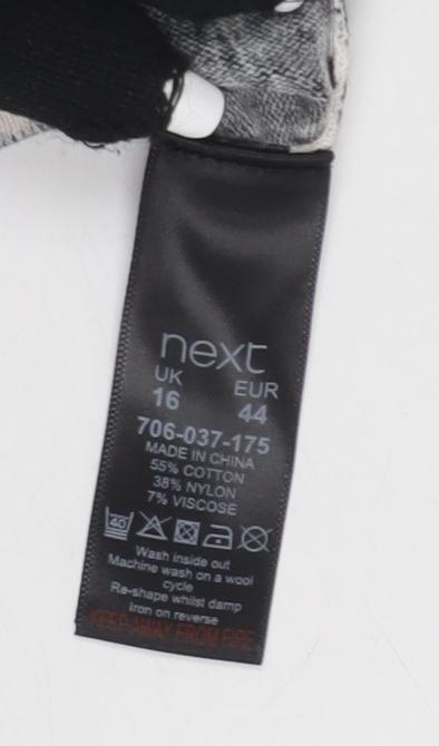 Next Women's Black Geometric Tunic Jumper Size 16