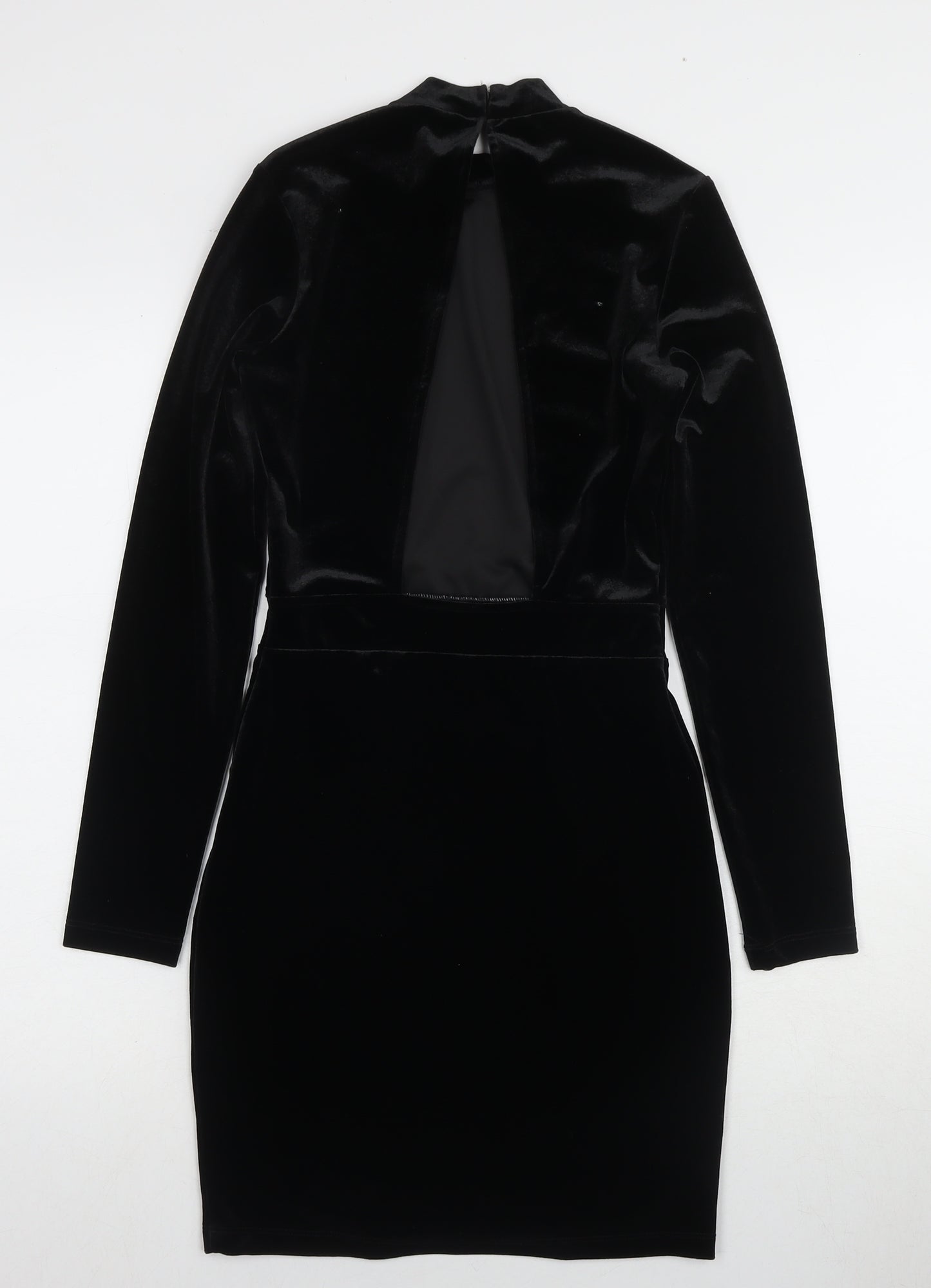H&M Women Black Bodycon Dress Size 8 Party High Neck