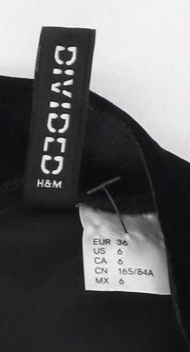 H&M Women Black Bodycon Dress Size 8 Party High Neck