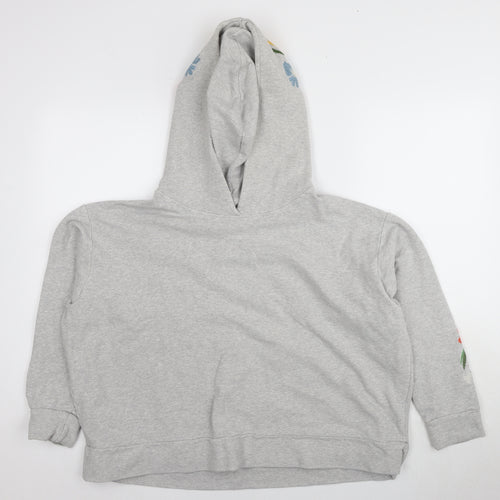 Next Women's Grey Floral Embroidered Pullover Hoodie